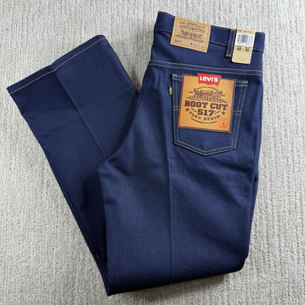 Vintage Levi's 517 Boot Cut Jeans Men's Size 40x30 Dark Wash Denim